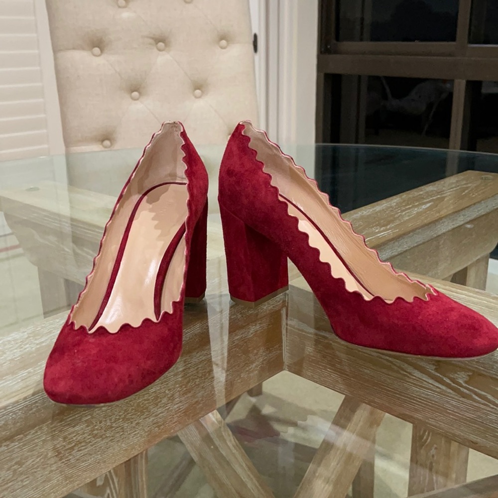 2 OR MORE GET 25% OFF! Chloe Lauren Suede Scalloped Pump